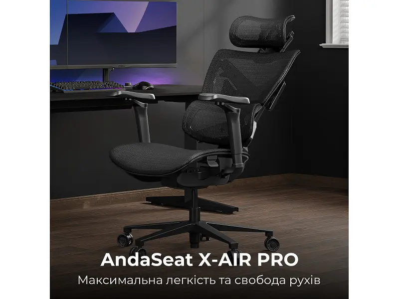 Крісло для геймерів Anda Seat X-Air Pro XL Mesh Black (AD-WY-01-BBB-B01) - фото 6