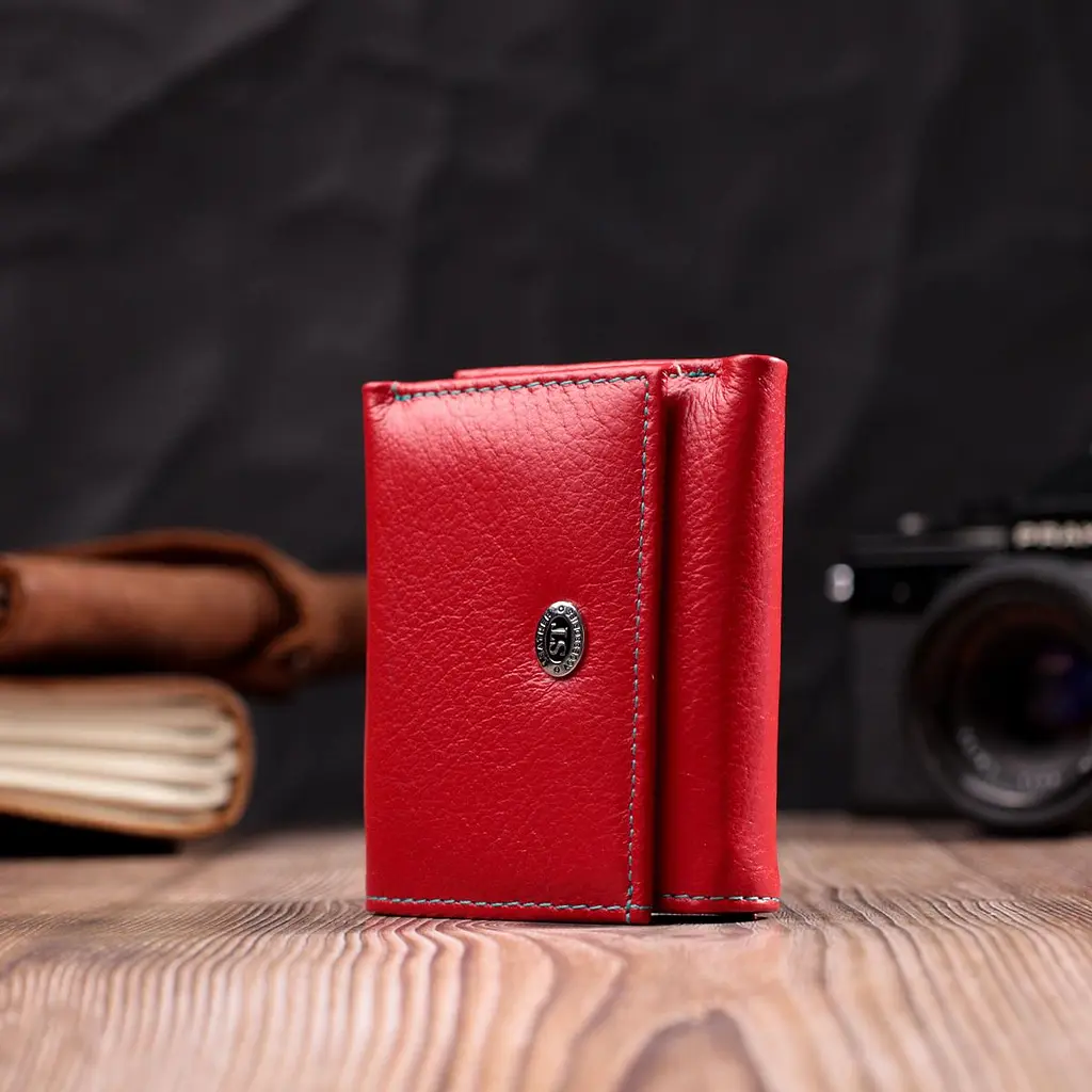 Яскравий маленький гаманець для жінок із натуральної шкіри ST Leather 19502 червоний - фото 8