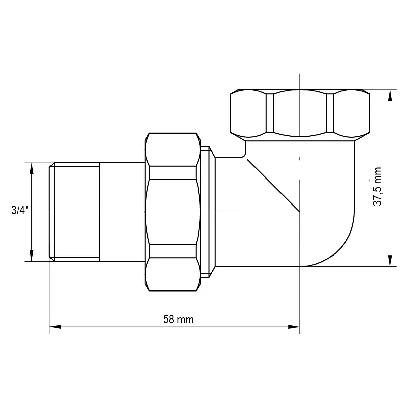 Згін американка Koer 3/4 "кутовий KR.342 KR0143 - фото 4