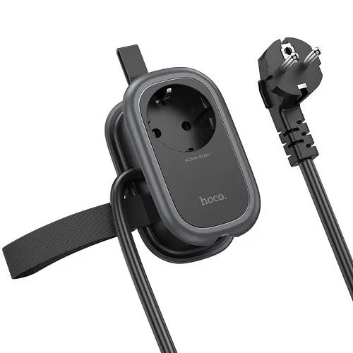 Сітковий підовжувач HOCO NS6 Sharp 1 position(1C2A) desktop socket(EU/GER) Чорний - фото 8