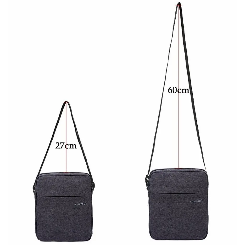 Сумка городская через плечо Tigernu T-L5102 2л для планшета до 9.6'' Black Gray (17187) - фото 4