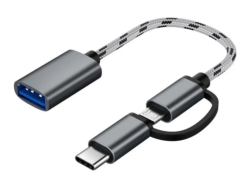 Адаптер Xoko XoKo AC-150 2 in 1 USB 3.0 - MicroUSB / USB Type-C Space Grey (AC-150-SPGR)