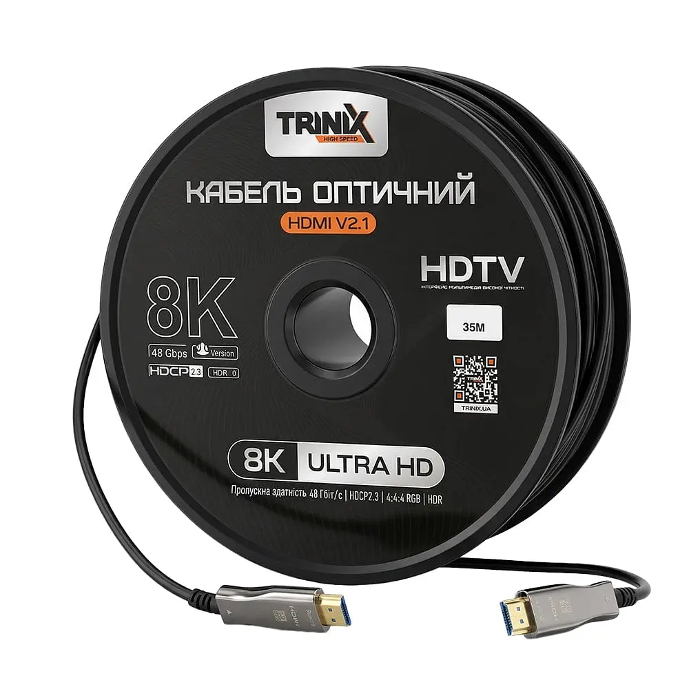 Кабель HDMI V2.1 оптичний 35м Trinix (AOC-HDMI8k-35m) (74-00146) - фото 6