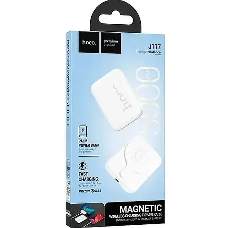Портативная батарея Hoco J117 Esteem PD20W Magnetic 5000 mAh White - фото 4