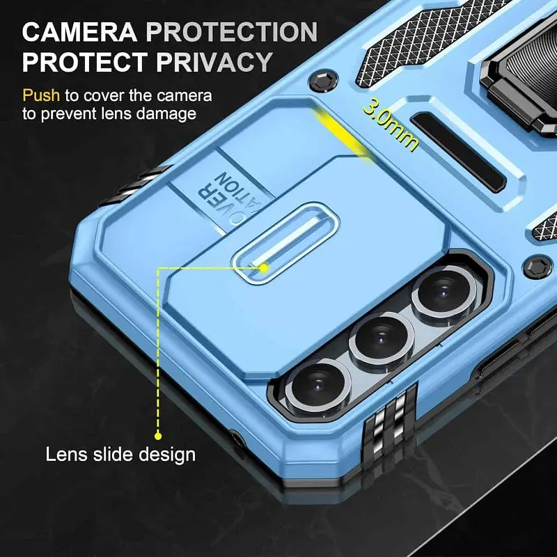 Ударостійкий чохол Camshield Army Ring для Samsung Galaxy A57 5G Блакитний / Light Blue - фото 4