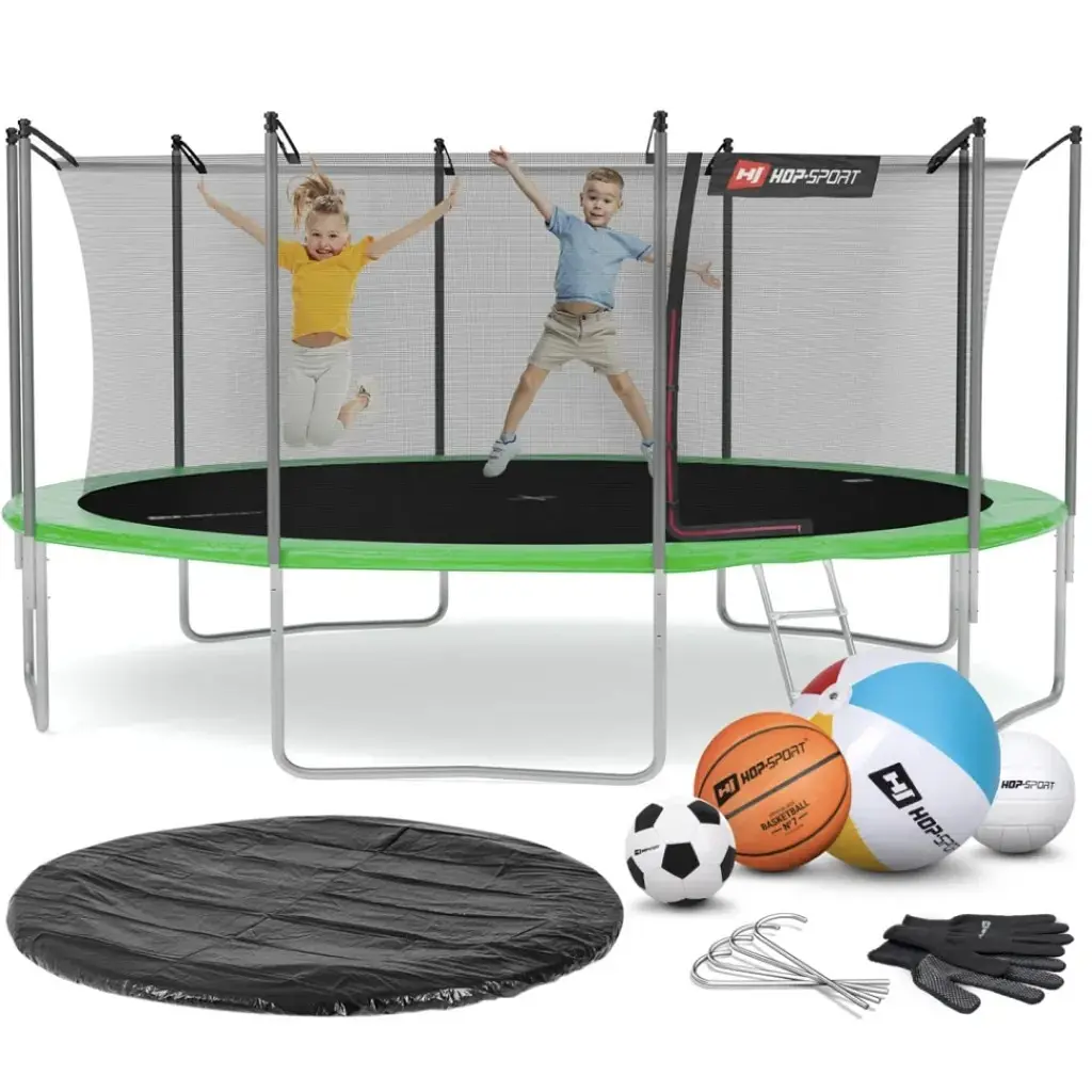 Батут Hop-Sport 16ft із зовнішньою сіткою 488 см зелений - фото 10