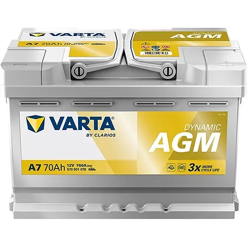 Акумулятор Varta Dynamic AGM 12В 70Аг 760А (EN) R+ (570901076) - фото 2