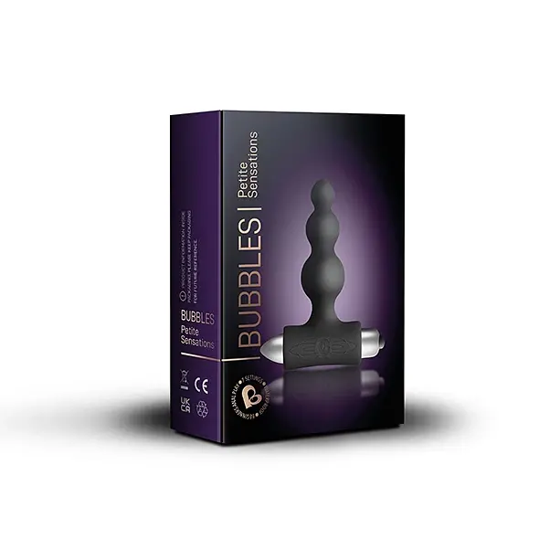 Анальна пробка Rocks-Off Petite Sensations Bubbles 10.8 см (чорний) - фото 2