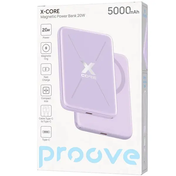 Універсальна мобільна батарея Proove X-Core 20W 5000mAh Пурпуровий (PNXC20010009) - фото 7