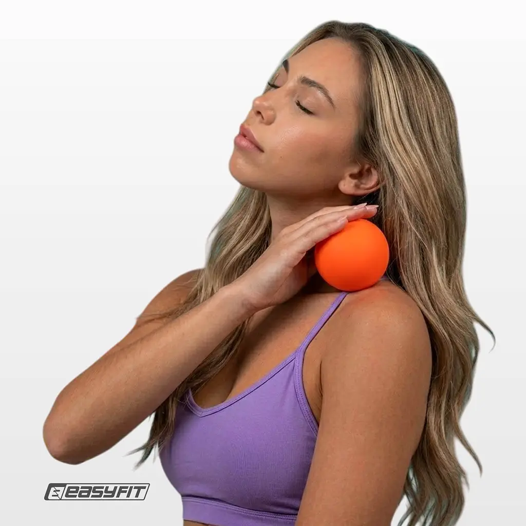 Масажний м'ячик EasyFit каучук 6.5 см помаранчевий - фото 6