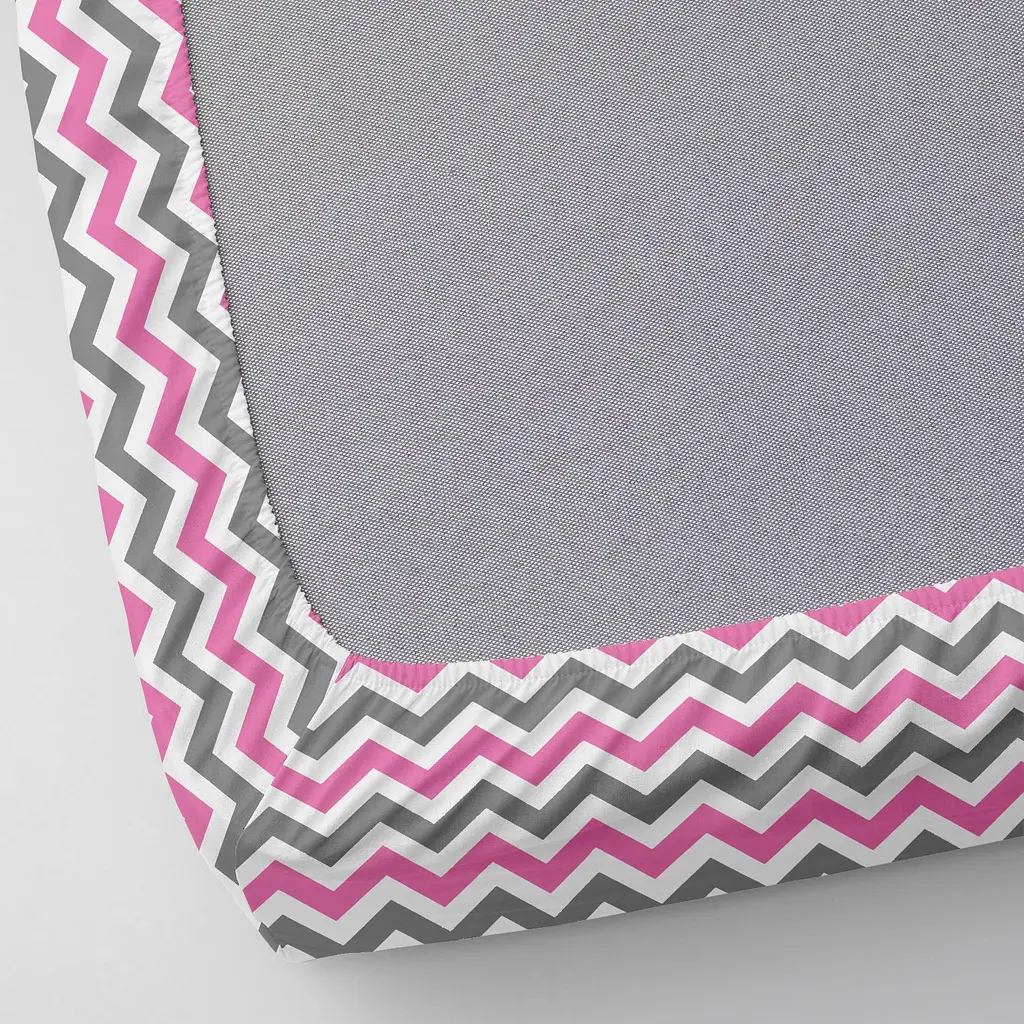 Набір простирадл на резинці Cosas Pink Zigzag & Dots 60х120х12 см (SetSheet_ZigPinkGrey_DropWGrey_120x60) - фото 8