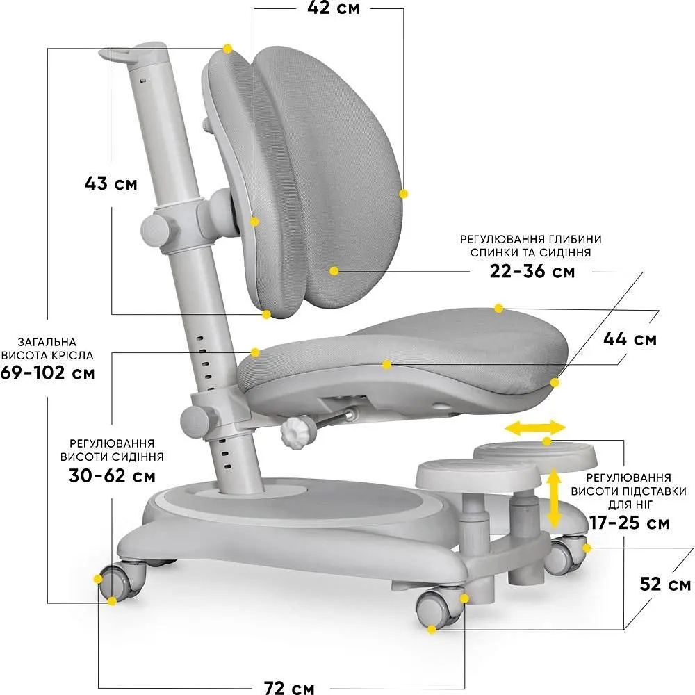 Детское кресло Mealux Ortoback Duo Base Grey (Y-510 G Base) - фото 2