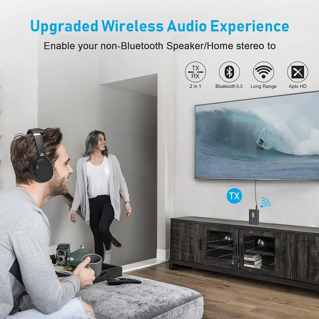 Аудіо Bluetooth передавач і приймач 2в1 для телевізора з низькою затримкою aptX - фото 8