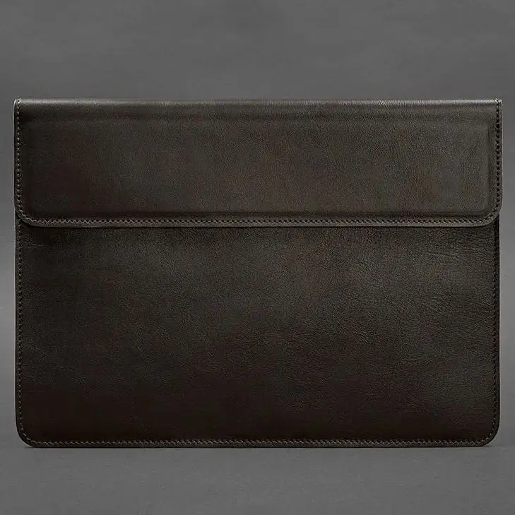 Шкіряний чохол-конверт BlankNote на магнітах для MacBook 15 дюйм Темно-коричневий краст - фото 4