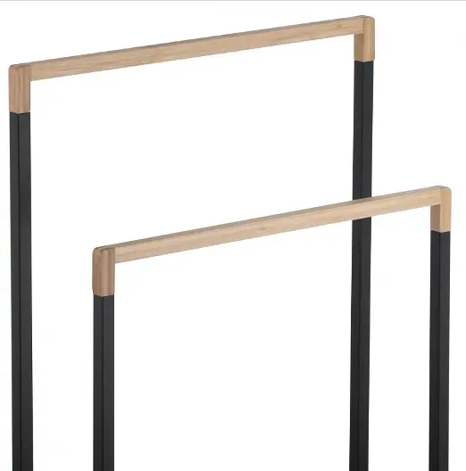 Вешалка для полотенец Yoka Zola black bamboo P.ZOLA-2-BLK, Черный матовый - фото 3