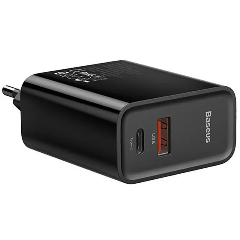 Мережевий зарядний пристрій Baseus Wall Charger PPS 1USB + 1Type-C QC 3A CCFS-C01 Black - фото 3