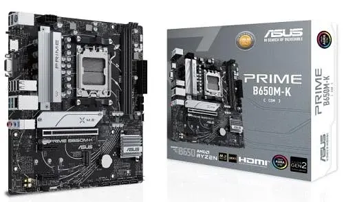 Материнська плата AM5 Asus PRIME B650M-K, B650, 2xDDR5, Int.Video (CPU), 4xSATA3, 2xM.2, 1xPCI-E 4.0 x16, 2xPCI-E 4.0 x1, Realtek 7.1, Realtek 2.5Gb, 6xUSB3.2/6xUSB2.0, VGA/HDMI, MicroATX