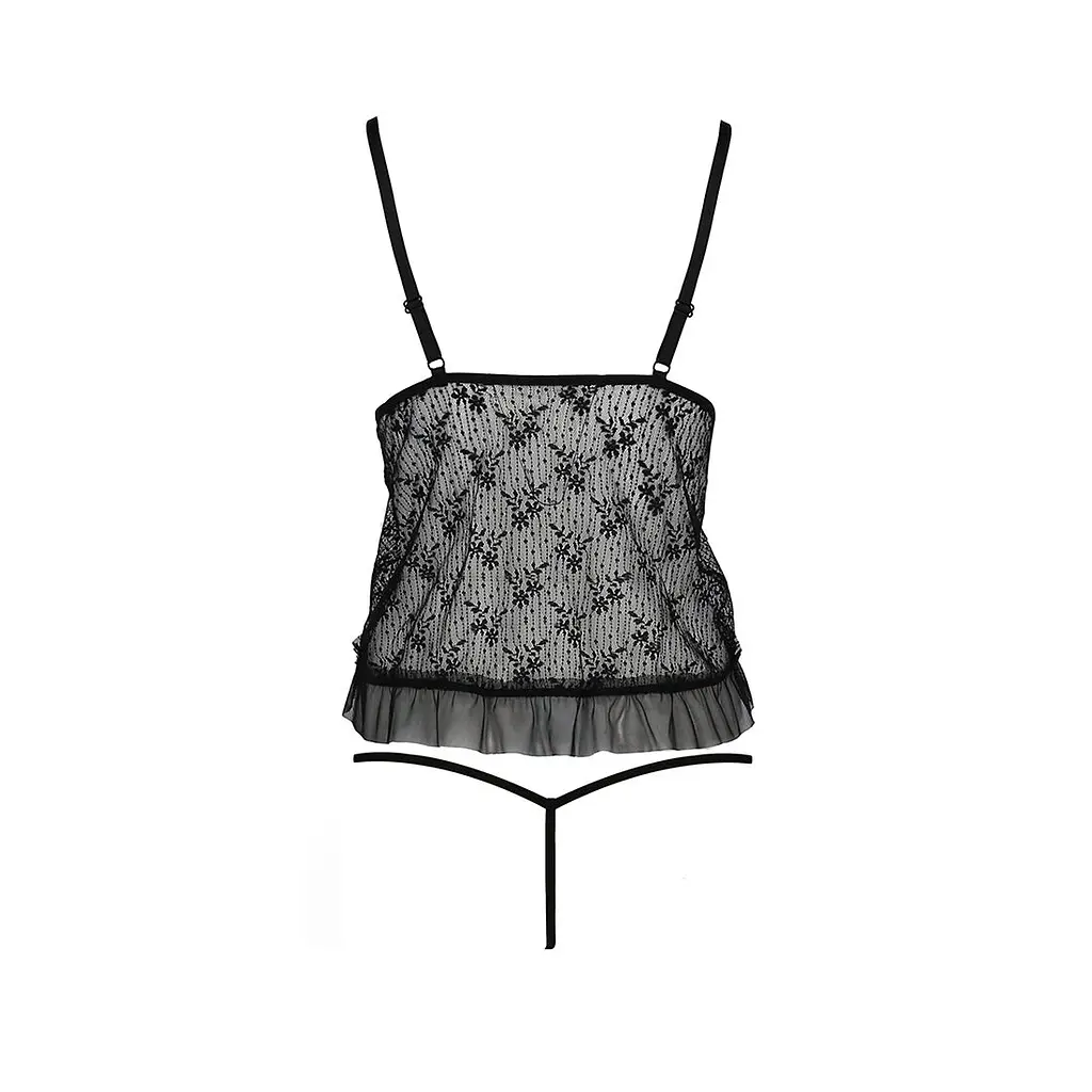 Боді монокіні з відкритими грудьми Passion JUSTINA BODY L/XL, black - фото 4