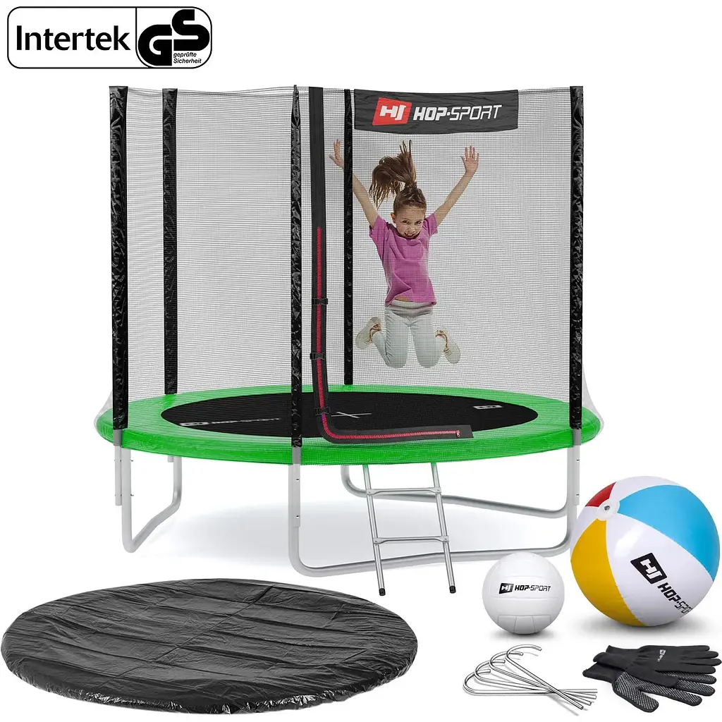 Батут Hop-Sport 8ft (244см) зелений з зовнішньою сіткою - фото 2