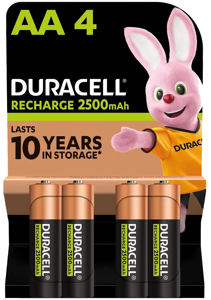 Акумулятори Duracell Rechargeable AA 2500 mAh, 4 шт. (6486621)