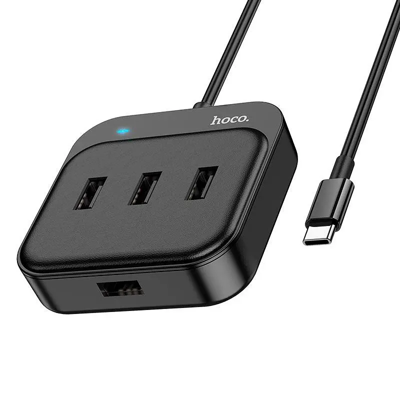 Hub адаптер Hoco Easy 4-in-1 converter HB31 (Type-C to USB2.0x4) (L=0.2M) - фото 9