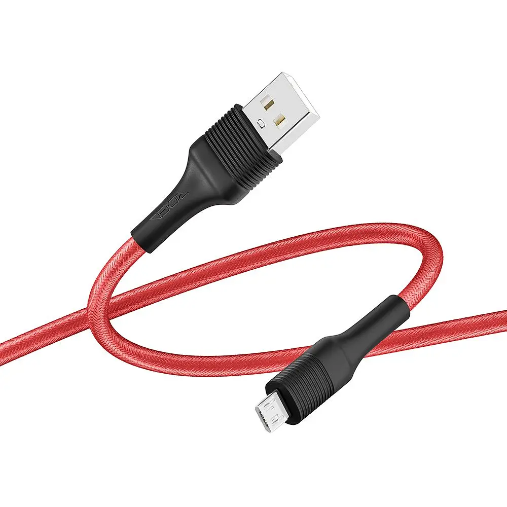 Кабель для зарядки и обмена данными USB Ridea RC-ST74 StablePro 60W 20V/3A USB-MicroUSB 1 м Красно-черный - фото 3