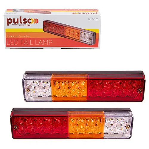 LED Задній ліхтар квадратний 20LED 12-24V 238х51х31 мм 2 шт. (BL-64920) - фото 2