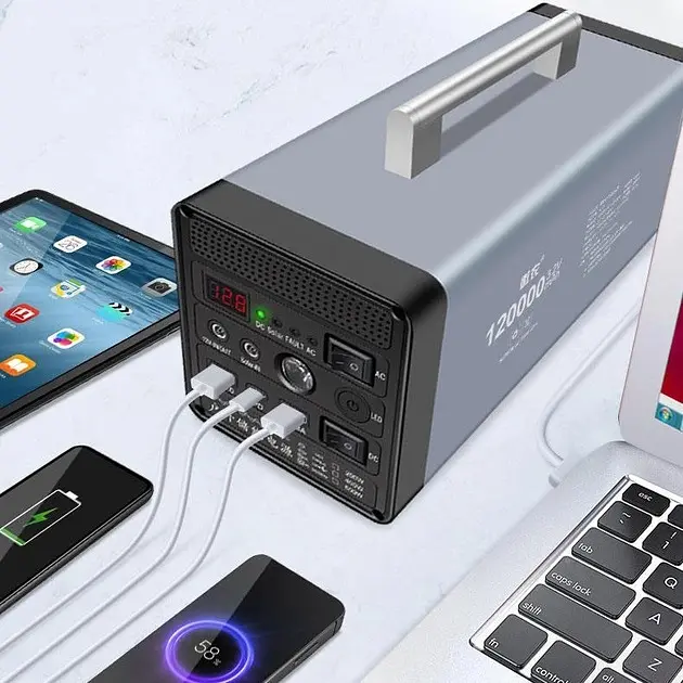 Акумуляторний інвертор-перетворювач напруги 200 Вт 48000 mAh Power Bank з розеткою 220 V та 12 V, зарядна станція Yachu 175.2 Wh 12,8 V/12 Ah/200 W - фото 3