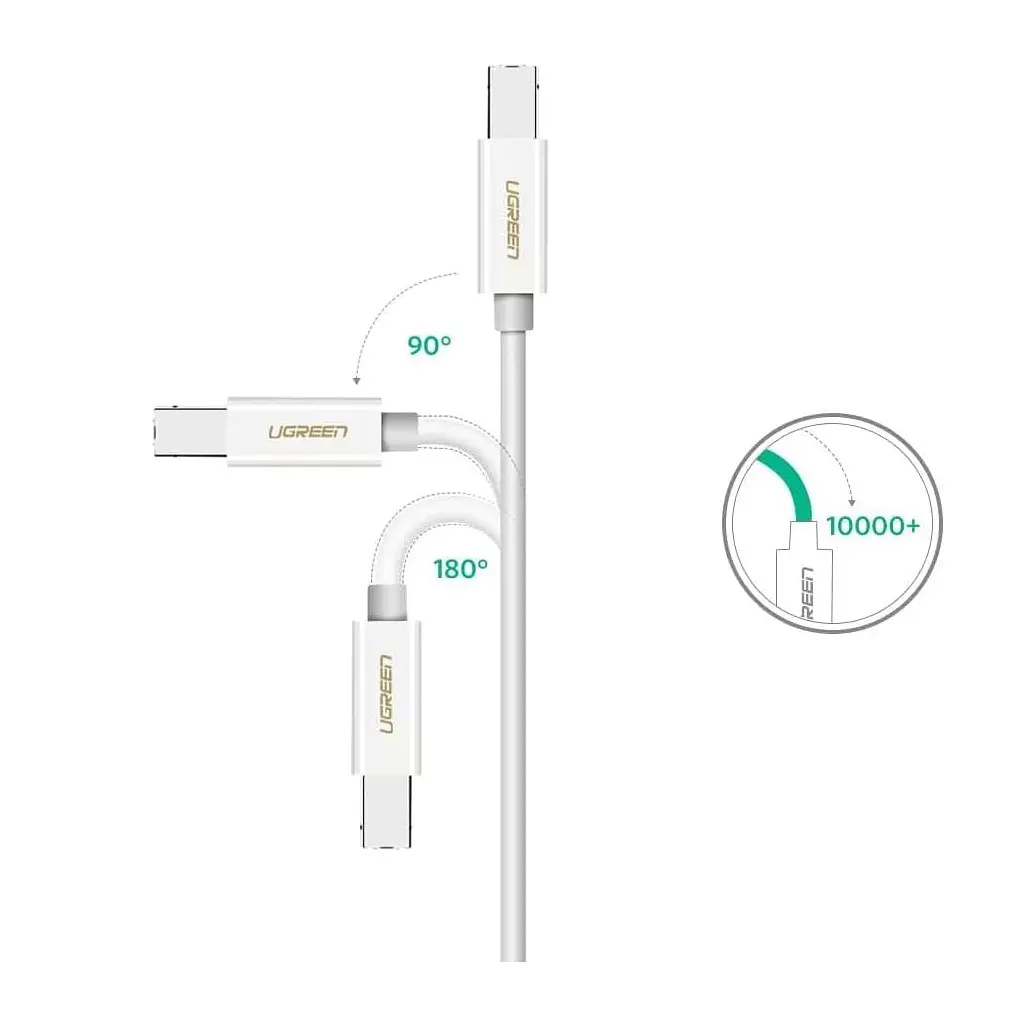 Кабель для принтера Ugreen USB-C 2.0 to BM 1.5m white (40417) - фото 5