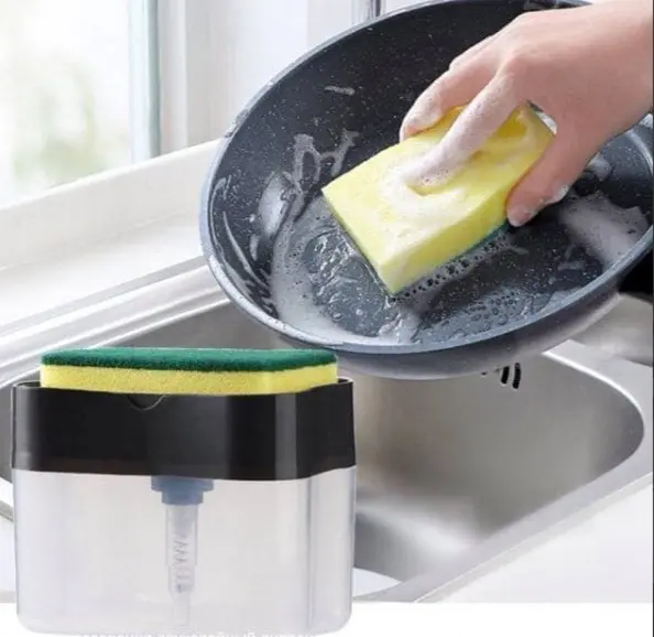 Кухонний диспенсер - органайзер для губки Soap Pump Caddy з дозатором миючого засобу, 380 мл - фото 6