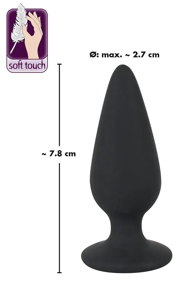 Анальна пробка Black Velvets Heavy Plug Small чорна - фото 6