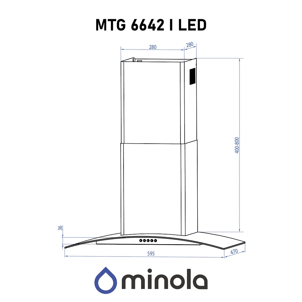 Витяжка декоративна зі склом MINOLA MTG 6642 I LED - фото 12