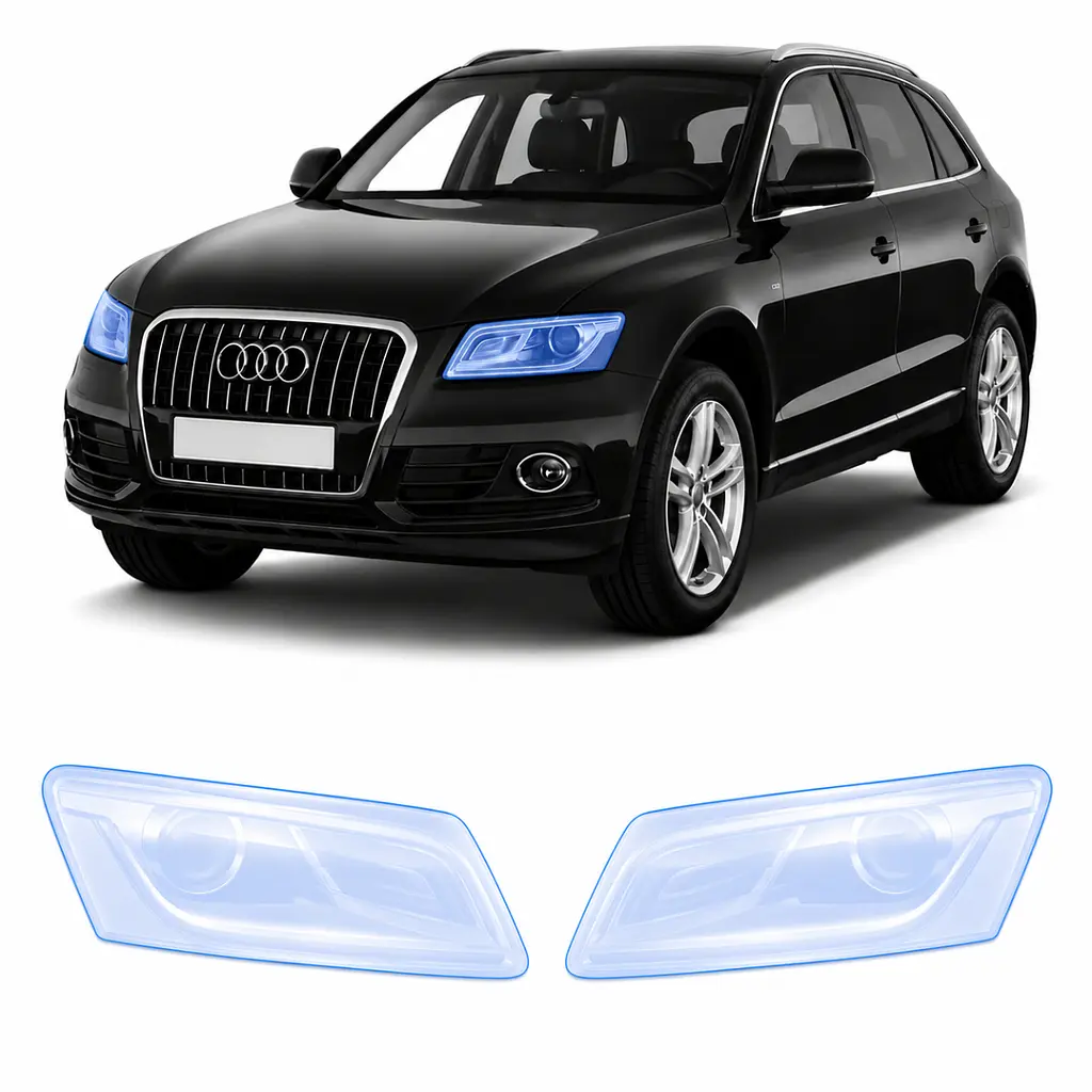 Антигравійна захисна бронеплівка за лекалами для Audi Q5 8R 2008-2017 - оптика (фари та ПТФ)