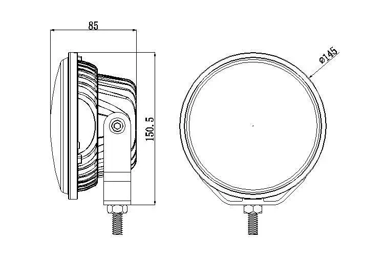 Додаткова LED фара Лідер 36W (3W x 12) 10-30V Ø 141x85 mm ближній та Далекий (55 36W) 1 шт. (2963) - фото 3