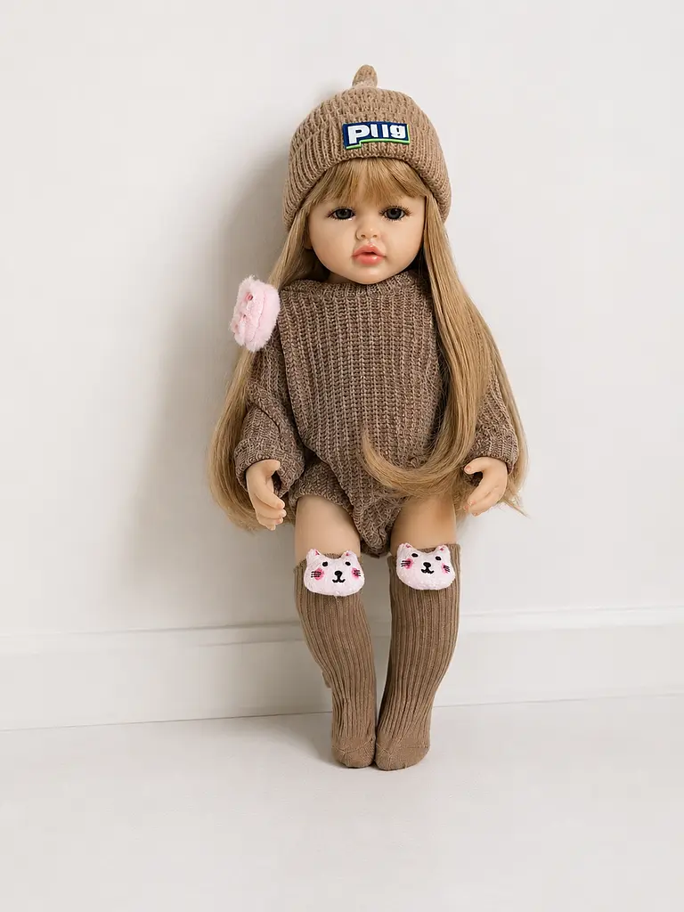 Реалістична Кукла Реборн 55 см повністю вінілова Doll Reborn Baby К0100305 - фото 6