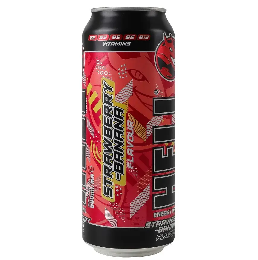 Напиток энергетический Hell Strawberry-banana безалкогольный газированный 0.5 л - фото 2