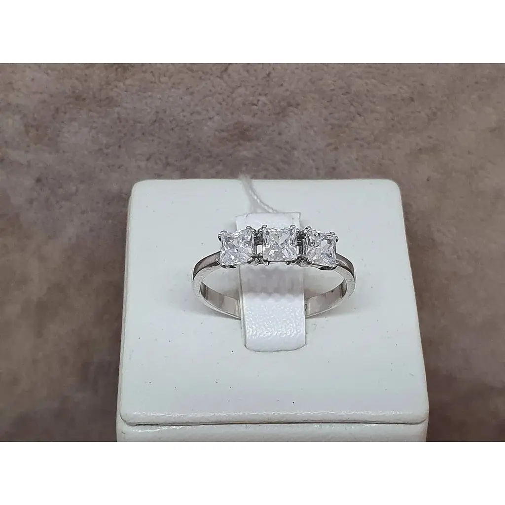 Срібне кільце Агні Тріо з фіанітами. 1391/1Р-CZ - фото 3