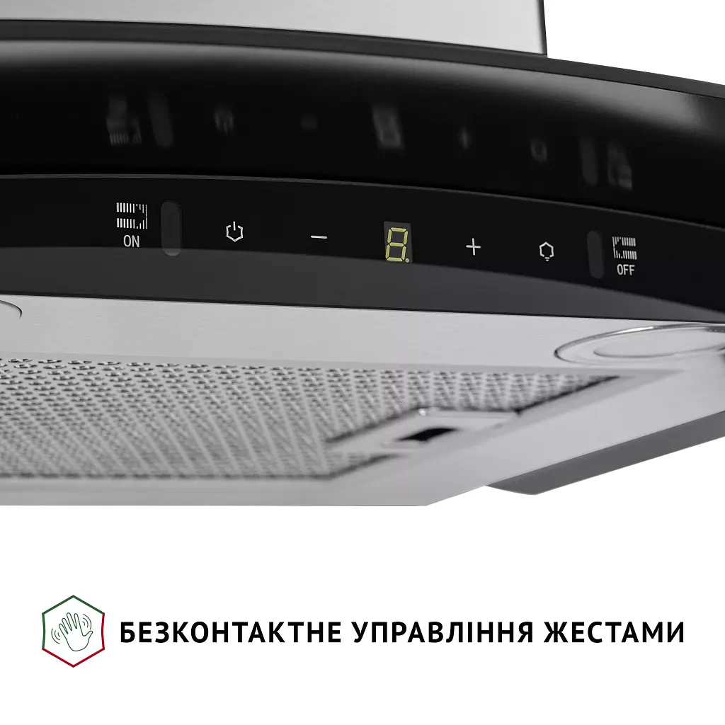 Витяжка декоративна зі склом Perfelli GRASSI 6PWX INOX - фото 7