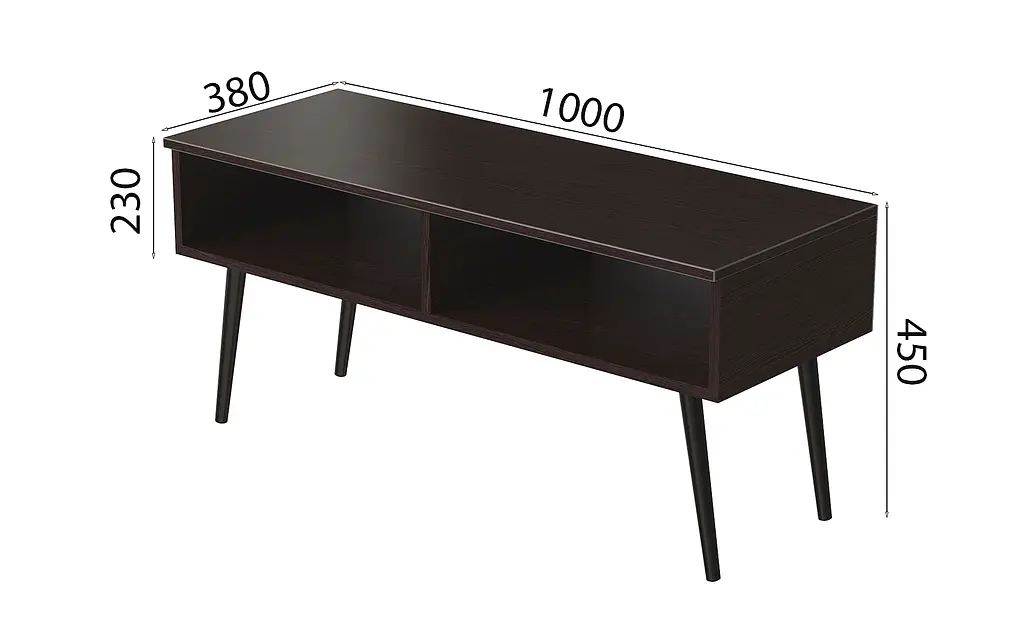 Тумба под TV Невада Ferrum-decor 45x100x38 Черный металл ДСП Венге Магия 16 мм (FRD-106721) - фото 3