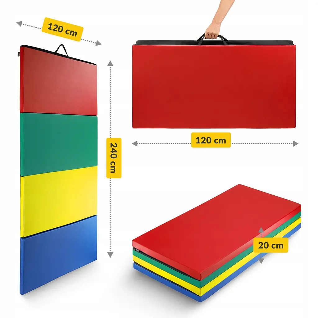 Мат гімнастичний складаний 4FIZJO XL 240 x 120 x 5 см Multicolor (P-5905973402774) - фото 10