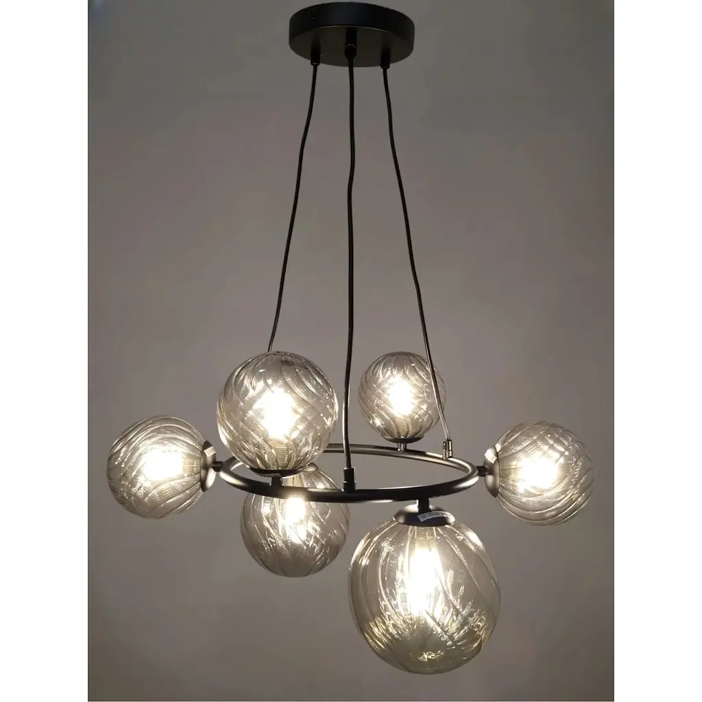 Люстра Brille молекула подвесная BR-01 697S/6 G9 BK+GY - фото 2