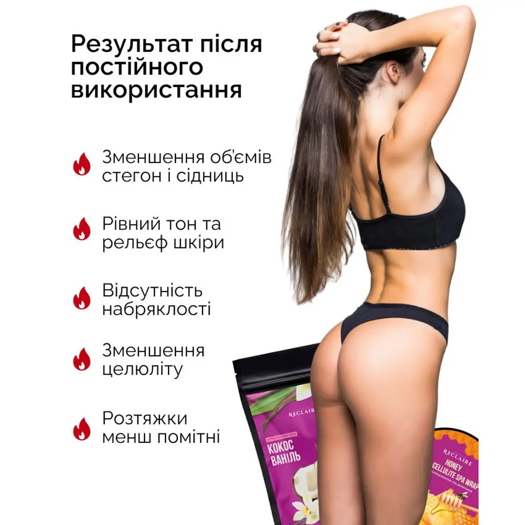 Двойной медовый антицеллюлитный набор для тела: Скраб+обертывание Reclaire cosmetics - фото 3