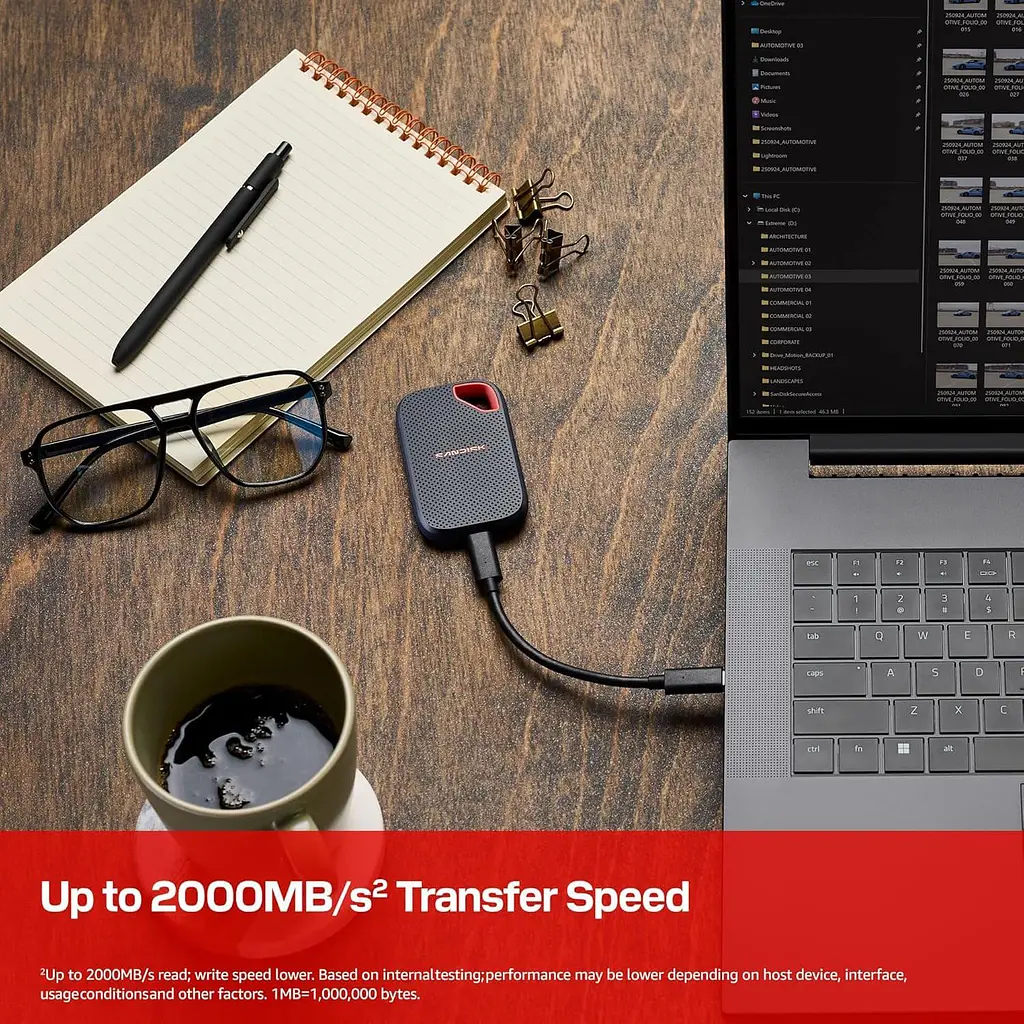 Накопитель SSD Sandisk SSD 1TB USB 3.2 (SDSSDE70-1T00-G25) - фото 2