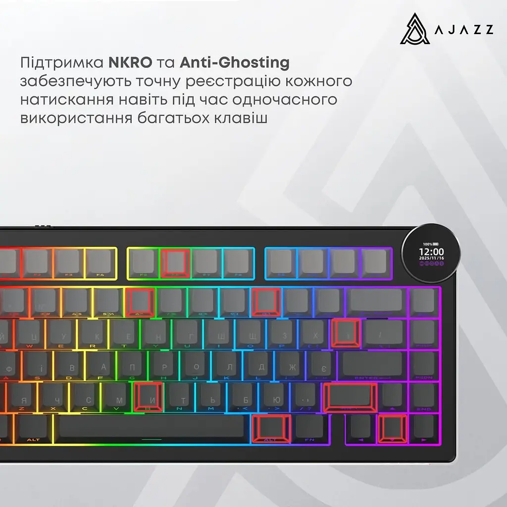 Клавіатура Ajazz AK820 V2 White Peach Switch (AK820-V2-WP-S-BG) - фото 11