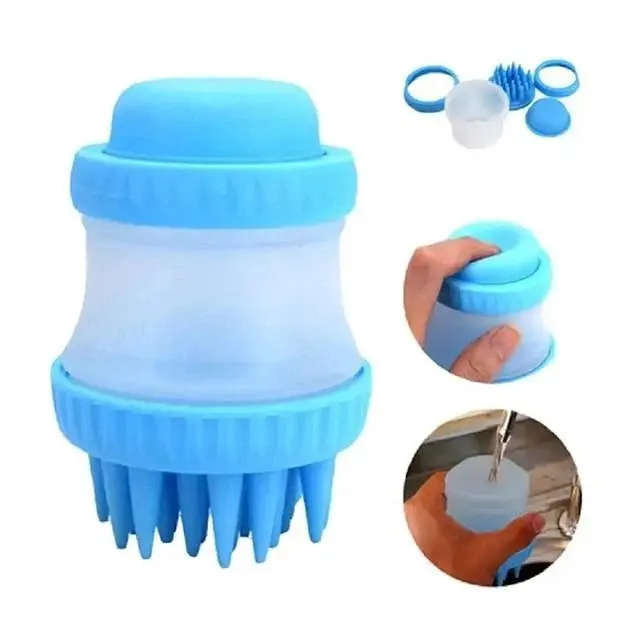 Масажна силіконова щітка з дозатором для шампуню Cleaning Device - фото 5