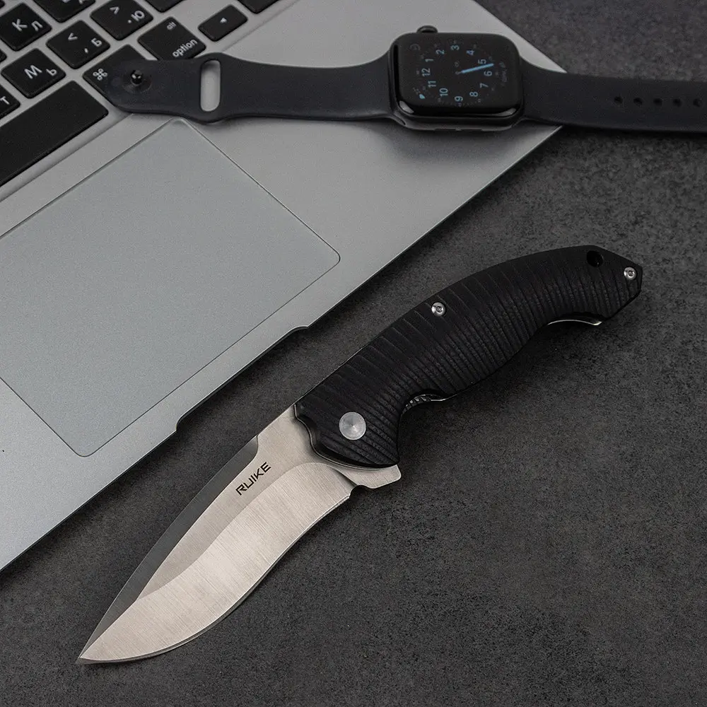Ніж складаний туристичний Ruike Fang P852-B, (8.9 см) 14C28N/G10 чорний - фото 7