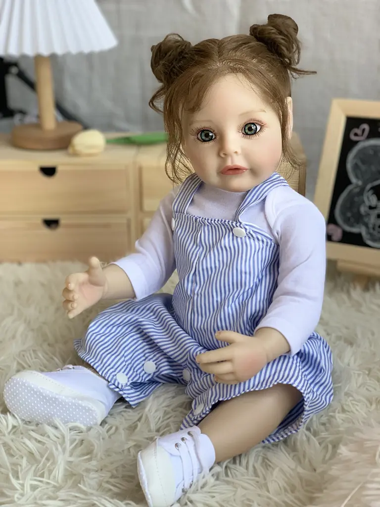 Колекційна силіконова лялька реборн reborn анатомічна дівчинка з довгим волоссям аманда Reborn Dolls det0018893