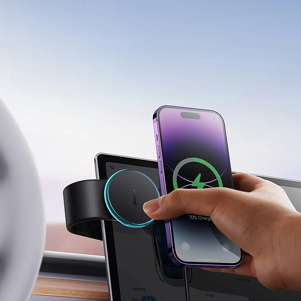 Магнітний MagSafe автотримач із зарядкою Baseus C02 Pro Magnetic Wireless Charging (C40156000111) - фото 8