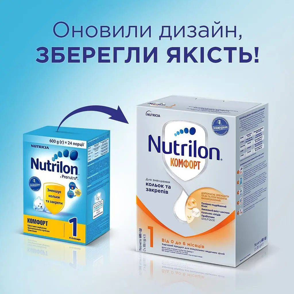 Суха молочна суміш Nutrilon Комфорт 1, 600 г - фото 2