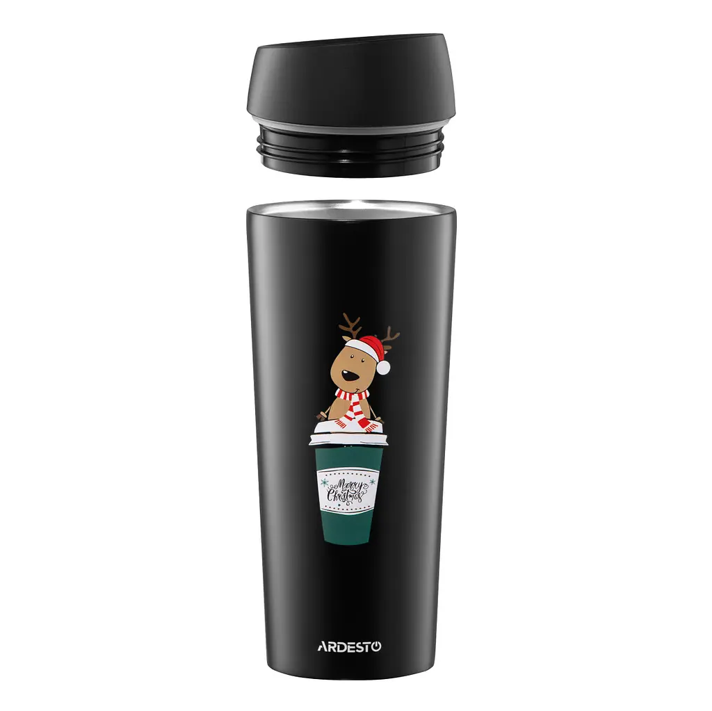 Термочашка Ardesto Сoffee Time Reindeer AR2645RN 450 мл чорна - фото 4
